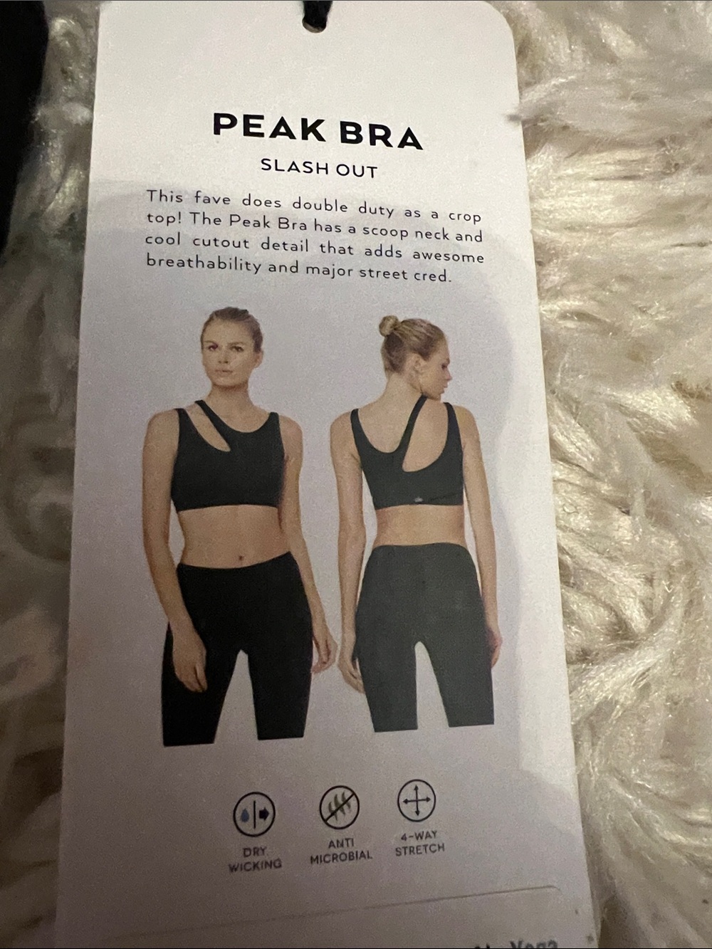 ALO Yoga Black Peak Bra — Minimalist Low-Impact Sports Bra - Picture 2 of 2